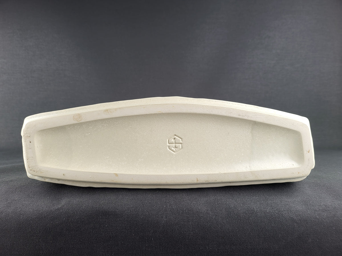 Vintage STEULER KERAMIK Beige Slab Vase Model 911 by Heiner Balzar from the Objekt Series West German Pottery 1980s