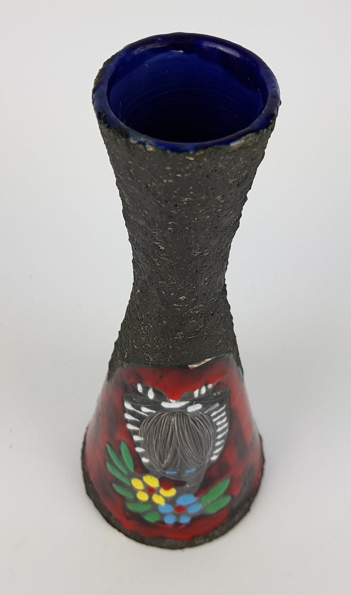 Vintage SAN MARINO ITALY Vase with Sgraffito-girl, Italian Pottery #