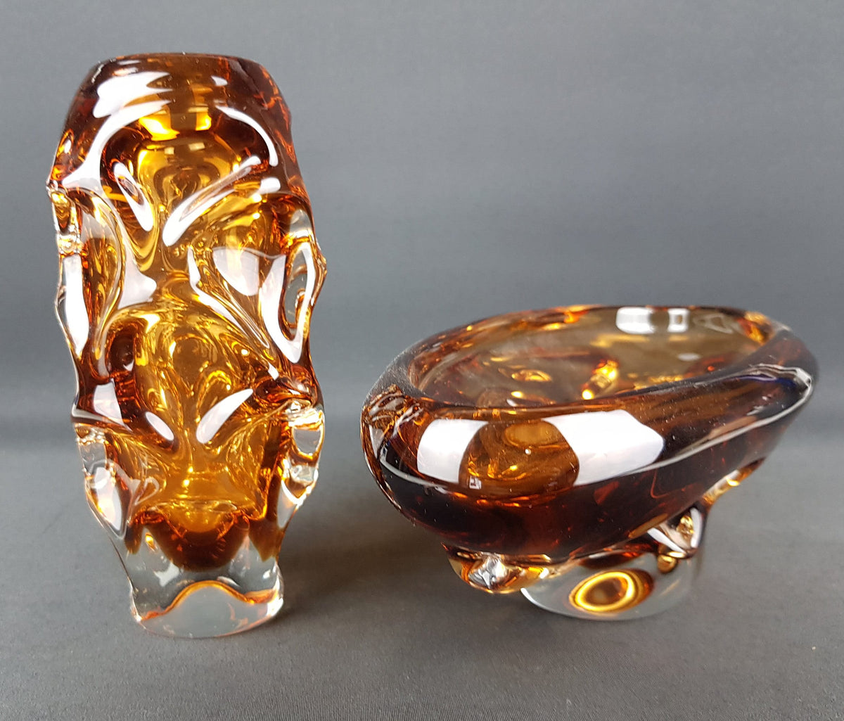 Vintage JAN BERANEK Glass Bowl from Czech Slovakia 1960s