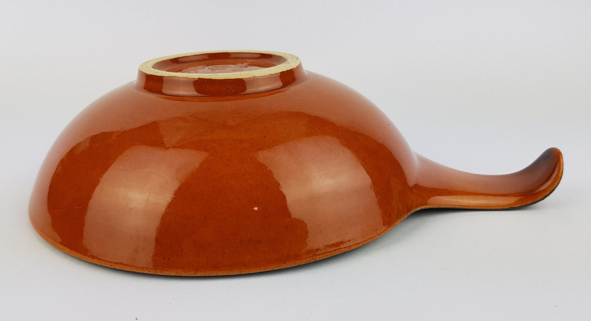 Vintage DÜMLER & BREIDEN Brown Fat Lava Ceramic Bowl 206/18, West German Pottery 1970s