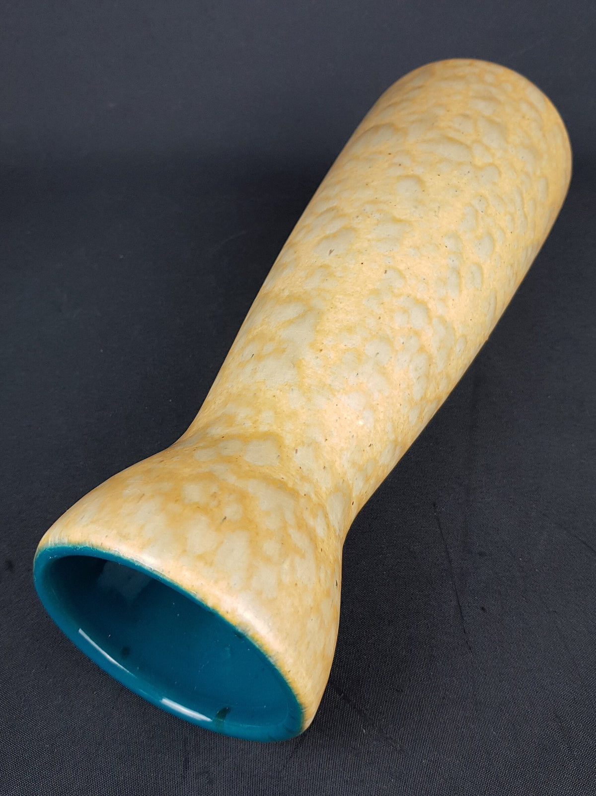 Vintage 1970s SCHEURICH KERAMIK Yellow Fat Lava Diabolo Vase 520-32 West German Pottery