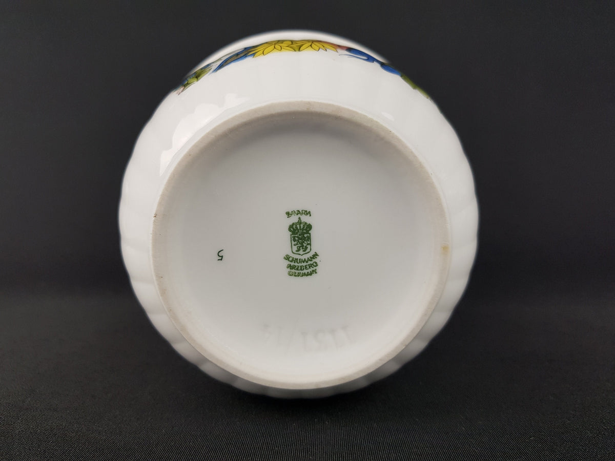 Vintage Porcelain SCHUMANN ARZBERG Bavaria Planter 1131 14 With Flower Decor 1960s 1970s