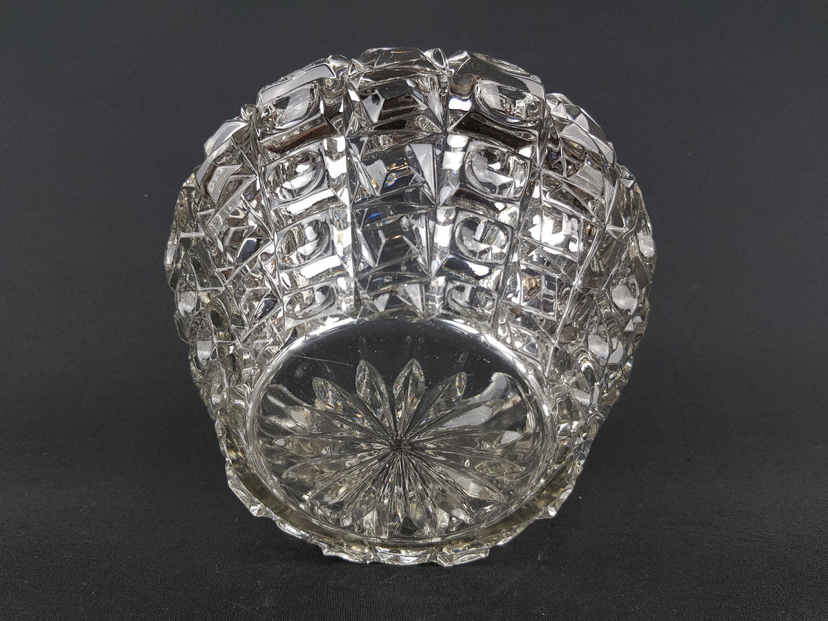 Vintage Clear ROYAL BOHEMIA Cut Glass Fruit Bowl Czech Republic 1960s 1970s Sklo Union