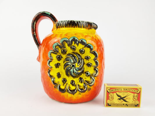 Vintage Colorful DÜMLER & BREIDEN Fat Lava Vase 53 14 Relief Serie with Juwel Decor 1970s