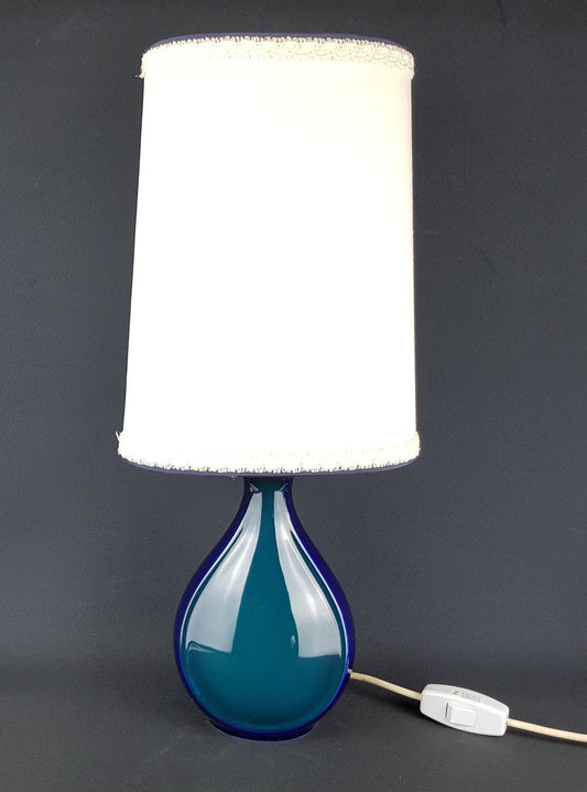 Vintage Blue and Green ALBOTH + KAISER PORZELLAN Porcelain Table Lamp West German Pottery