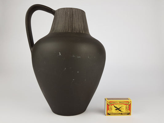 Vintage GEBRÜDER HAAS Vase with Locarno Fish decor 344 3 Schaan Lichtenstein 1950s