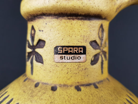 Vintage Yellow SPARA KERAMIK Fat Lava Vase 572-28 West German Pottery