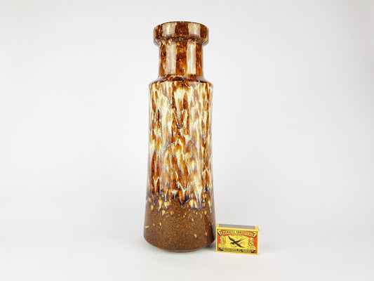 Vintage Brown SCHEURICH KERAMIK Fat Lava Vase 205 32 West Geman Pottery 1970s