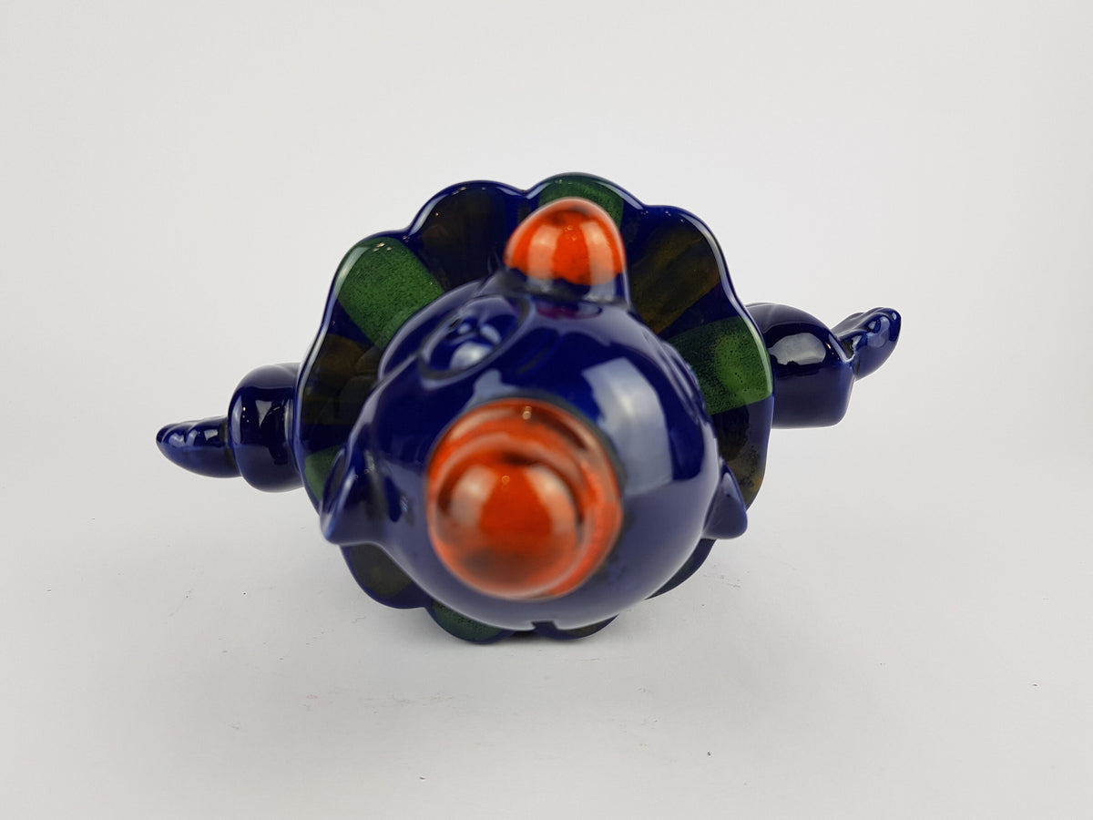 Vintage ALLA MODA Blue Clown Money Bank Italian Pottery 1960-70s