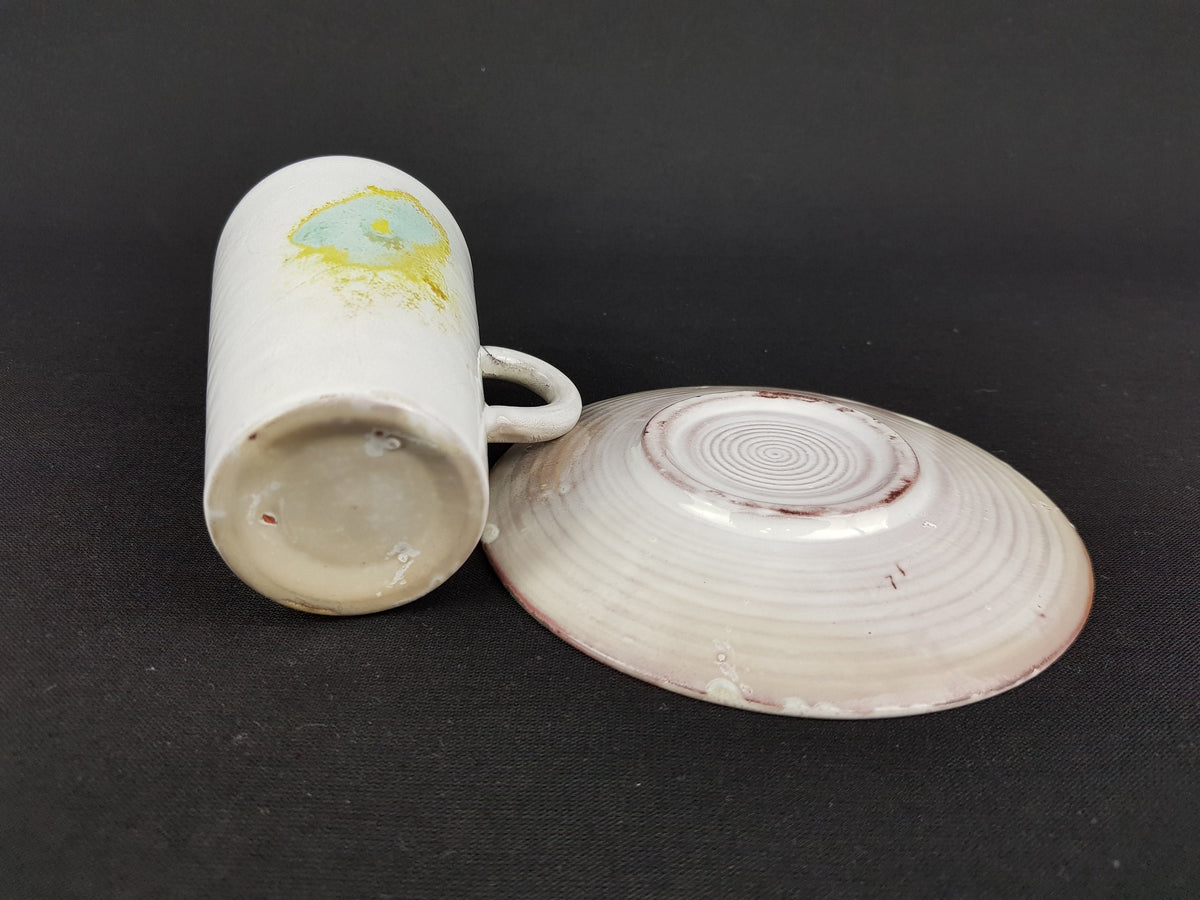 Vintage D.O.K. DE OLDE KRUYK Cup and Saucer Dutch Pottery 1970s