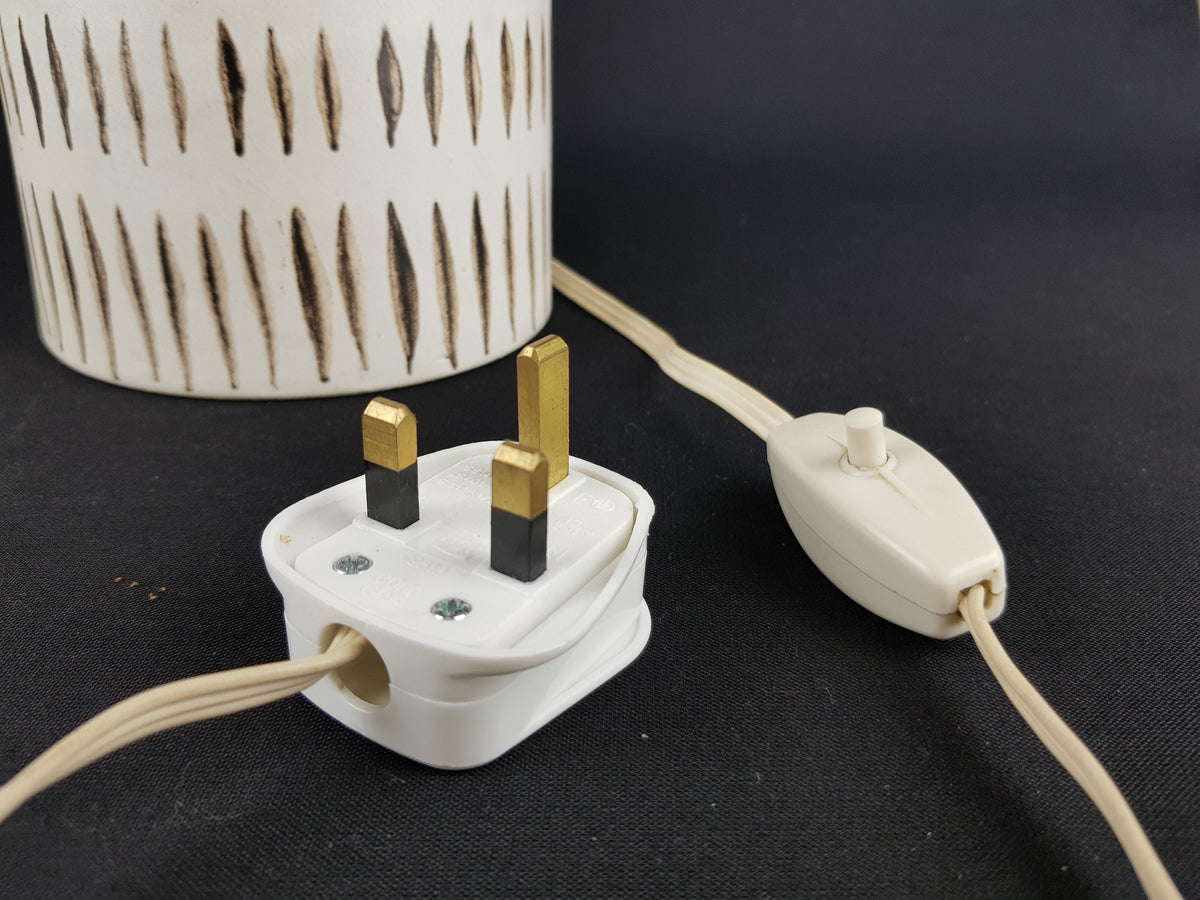 Unique Vintage Beige and Brown Ceramic Table Lamp by WALBURGA KÜLZ West Germany Studio Pottery 1970s