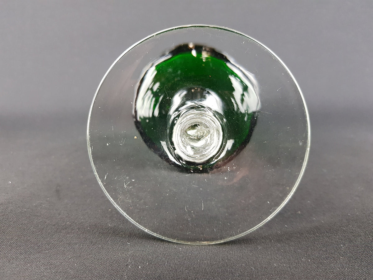 Vintage STELVIA Emerald Green Textured Glass Twist Stem Vase Chalice Antiqua Range by WAYNE HUSTED 1960s Italy Empoli