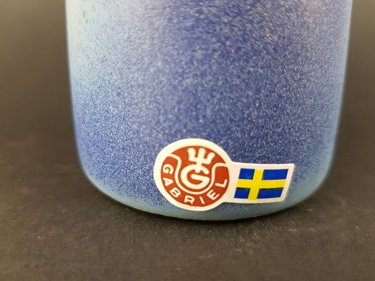 Vintage GABRIEL SWEDEN POTTERY Matte Blue Scandinavian Art Vase 1960s by Kjell Andersson