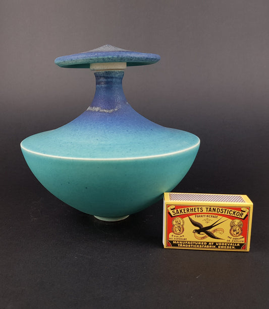Vintage OTTO ZEEGERS Blue Dutch Studio Pottery Piece 1996 The Netherlands