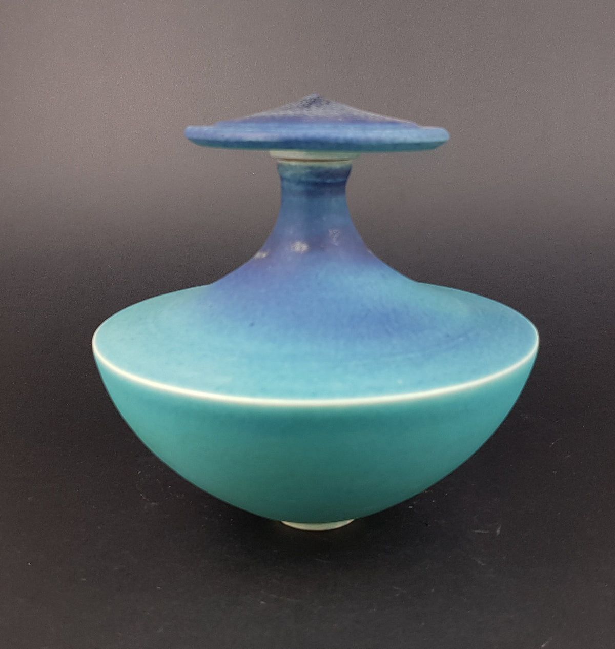 Vintage OTTO ZEEGERS Blue Dutch Studio Pottery Piece 1996 The Netherlands
