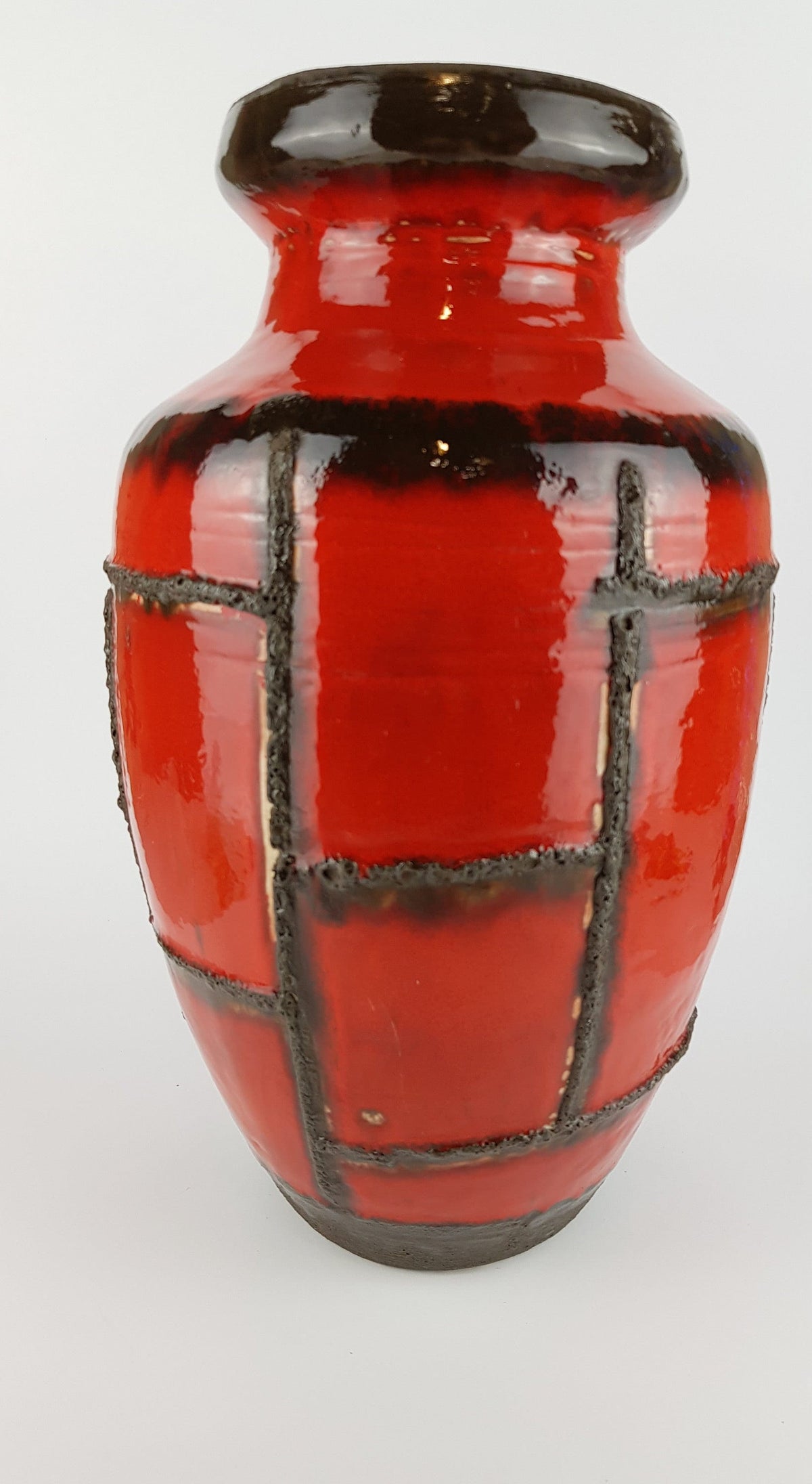 XXL Vintage RUSCHA KERAMIK Fat Lava Floor Vase 841 with Costa Decor West German Pottery