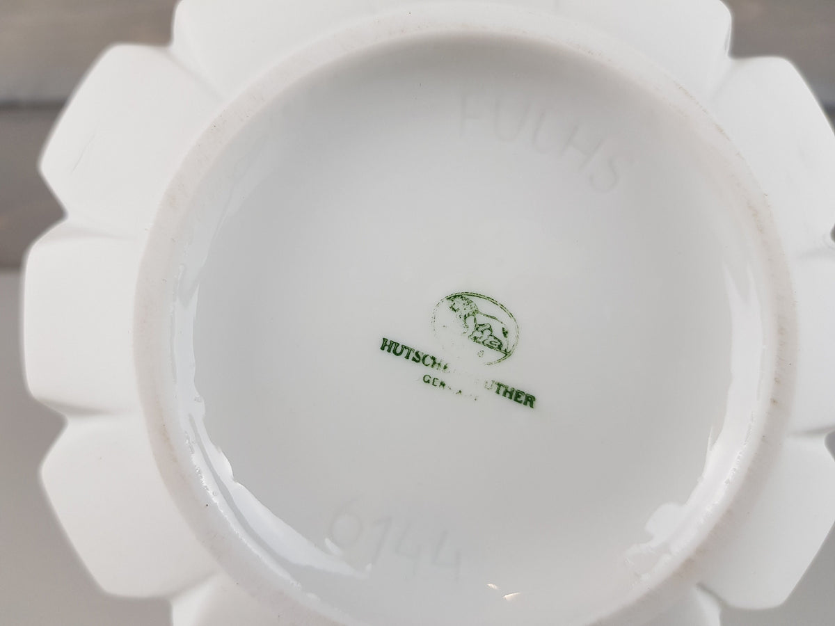Vintage HUTSCHENREUTHER PORCELAIN Op Art ARTICHOKE Vase by Fuchs 1960-70s
