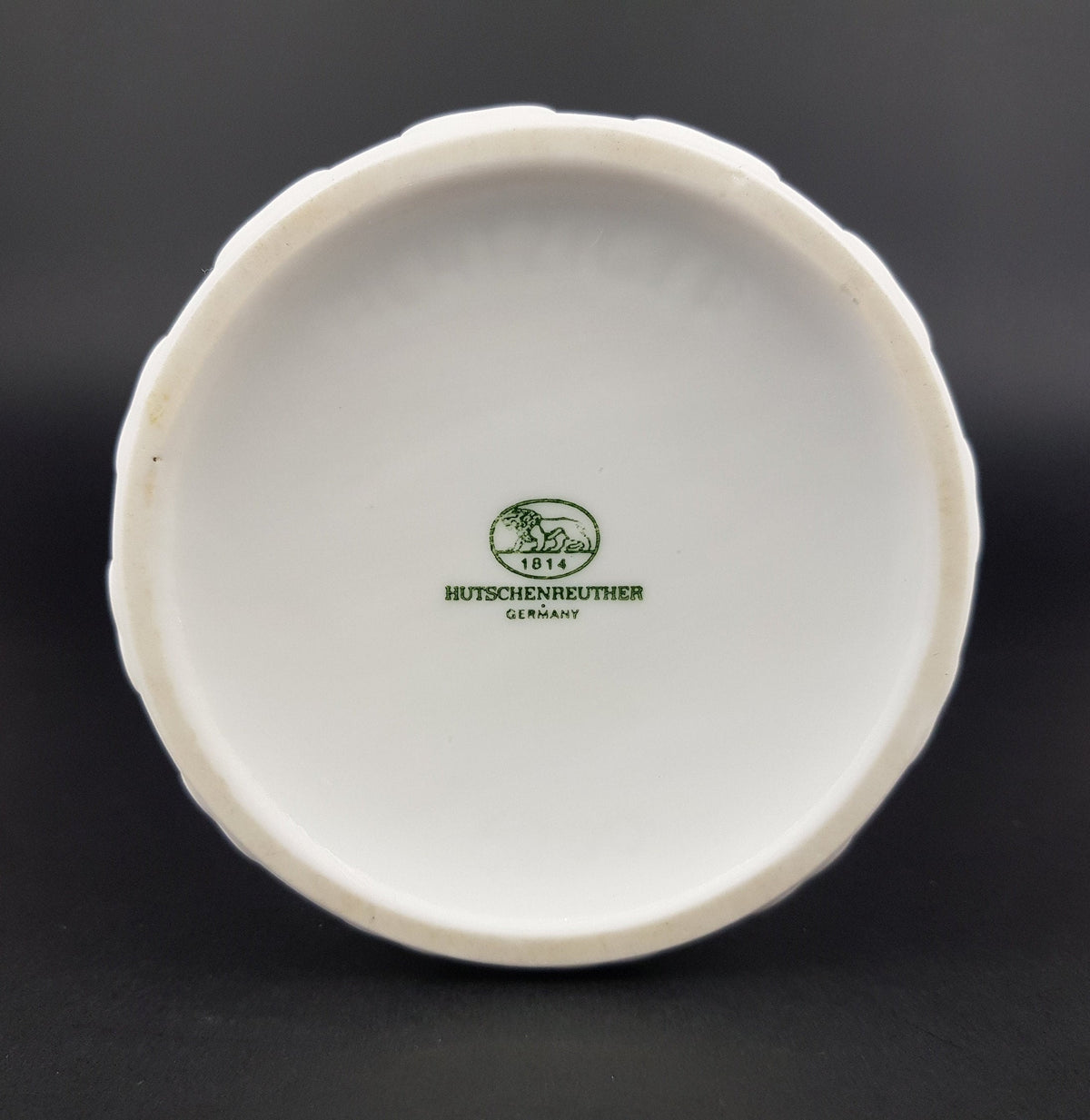 Vintage HUTSCHENREUTHER PORZELLAN Porcelain Tulip Vase "Blattrelief" by Hans Achtziger 1973 West Germany