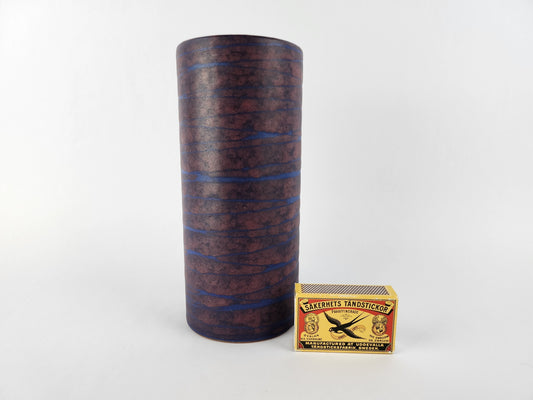 Vintage CARSTENS TÖNNIESHOF Purple and Blue Cylinder Vase 683 18 West German Pottery 1963s