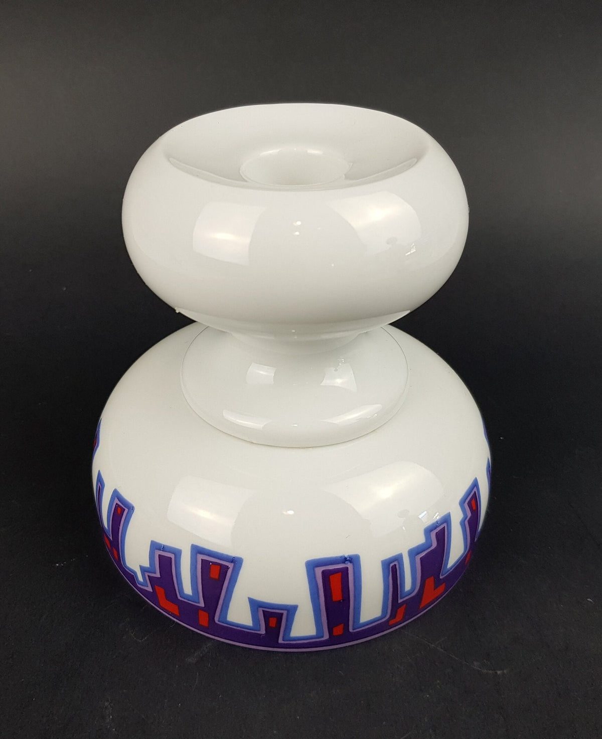 Vintage SCHUMANN ARZBERG "Bowling" Series Porcelain Candle Holder by Charles F. Joosten (1970s)