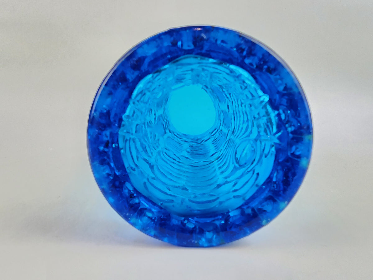 Vintage ITALIAN GLASS Blue Vase Italian Art Glass 1970s