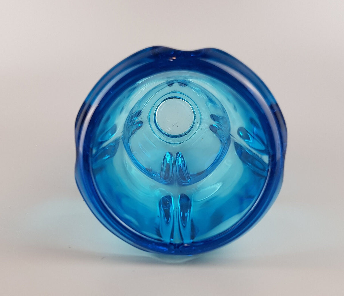 Vintage Czech Rosice Glass Works Blue Vase design by Rudolf Schrötter 1955 Sklo Union