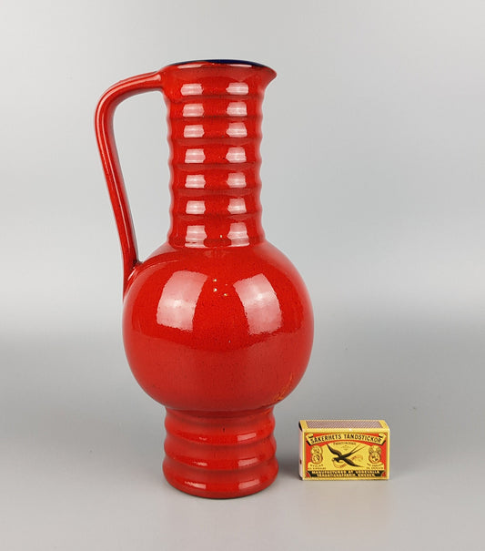 Vintage MAREI KERAMIK Red Jug Vase 7304 West German Pottery 1970s