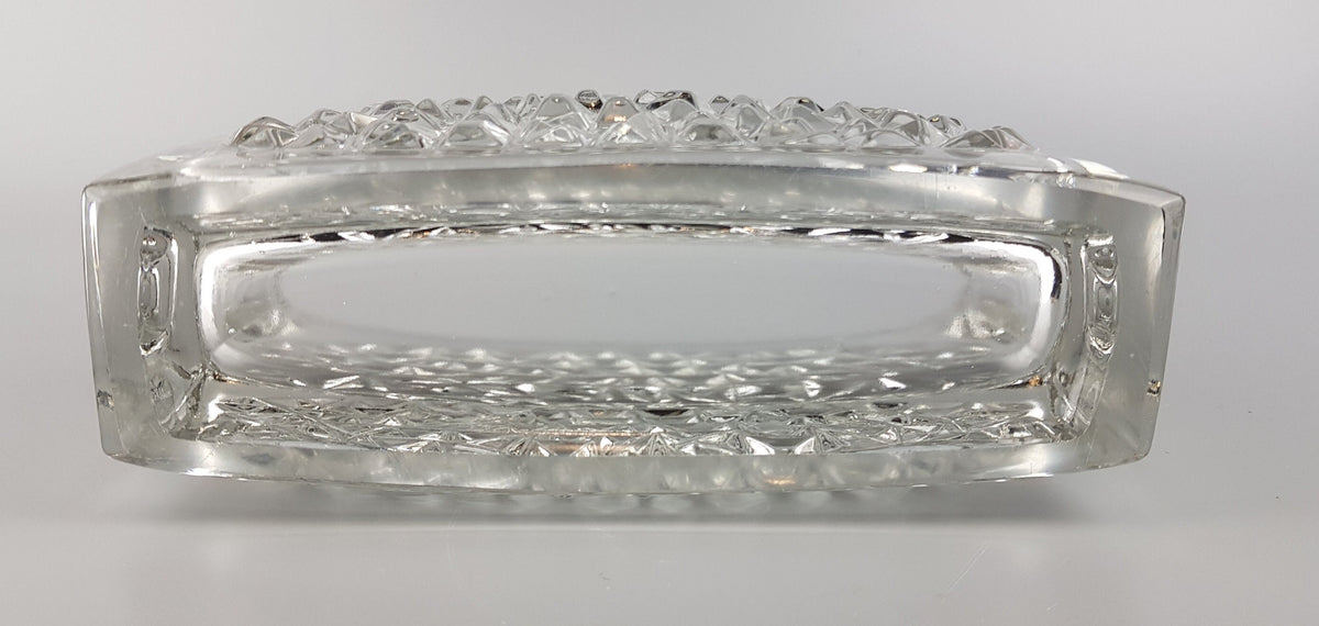 Vintage RUDOLFOVA GLASS Works Czech SKLO Vase Jardiniere with Hobnail Pattern by Rudolf Jurnikl from Czech Slovakia 1966s