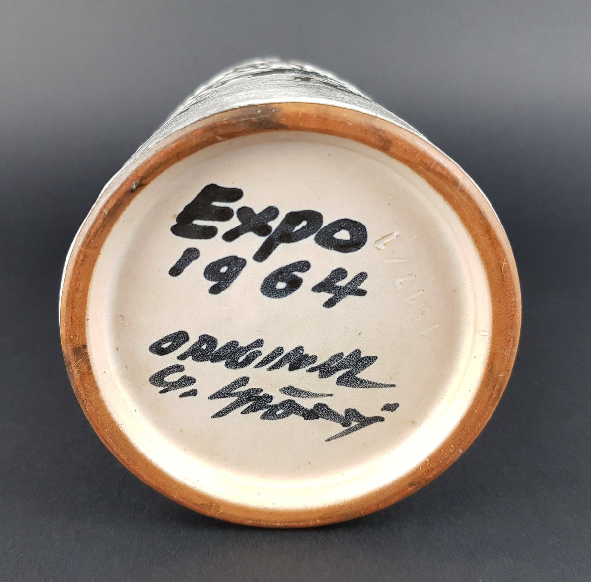 Vintage GUSTAV SPORRI Studio Art Pottery Vase released exclusively for Expo 1964 Lausanne Schaffhausen Switzerland