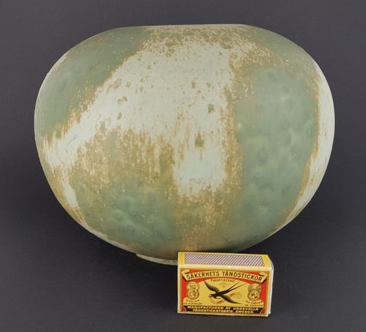 Vintage OTTO KERAMIK Matt Green Ball Vase West German Pottery 1970s