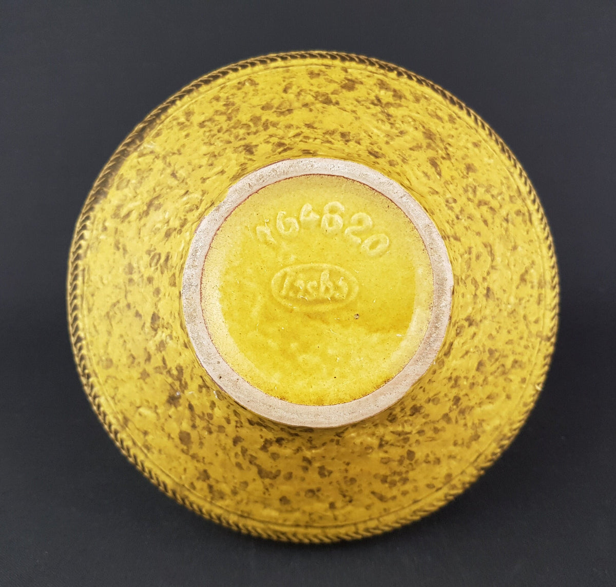Vintage Yellow JASBA KERAMIK Relief Vase 1648 20 West German Pottery 1970s Fat Lava Era