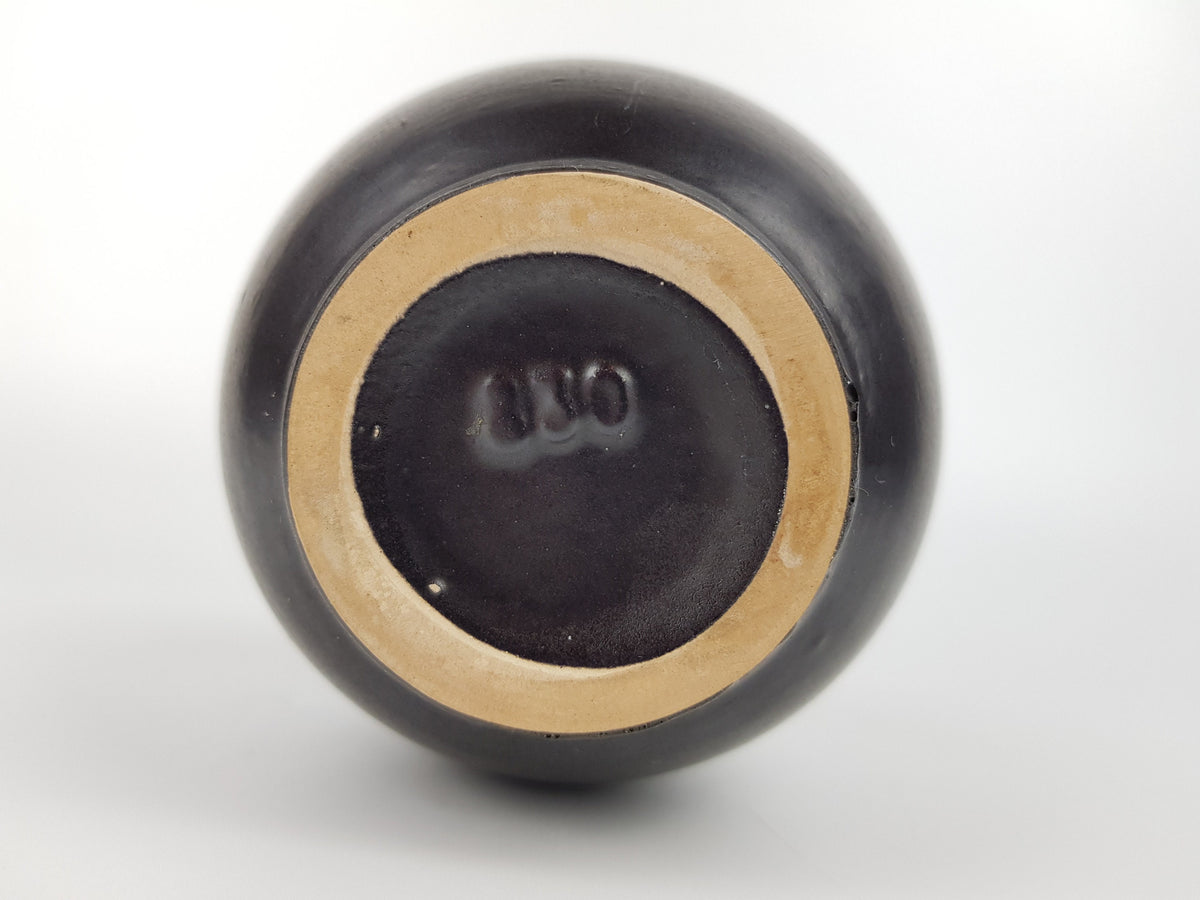 Vintage RUSCHA ART KERAMIK Black Vase 830 West German Pottery 1970s