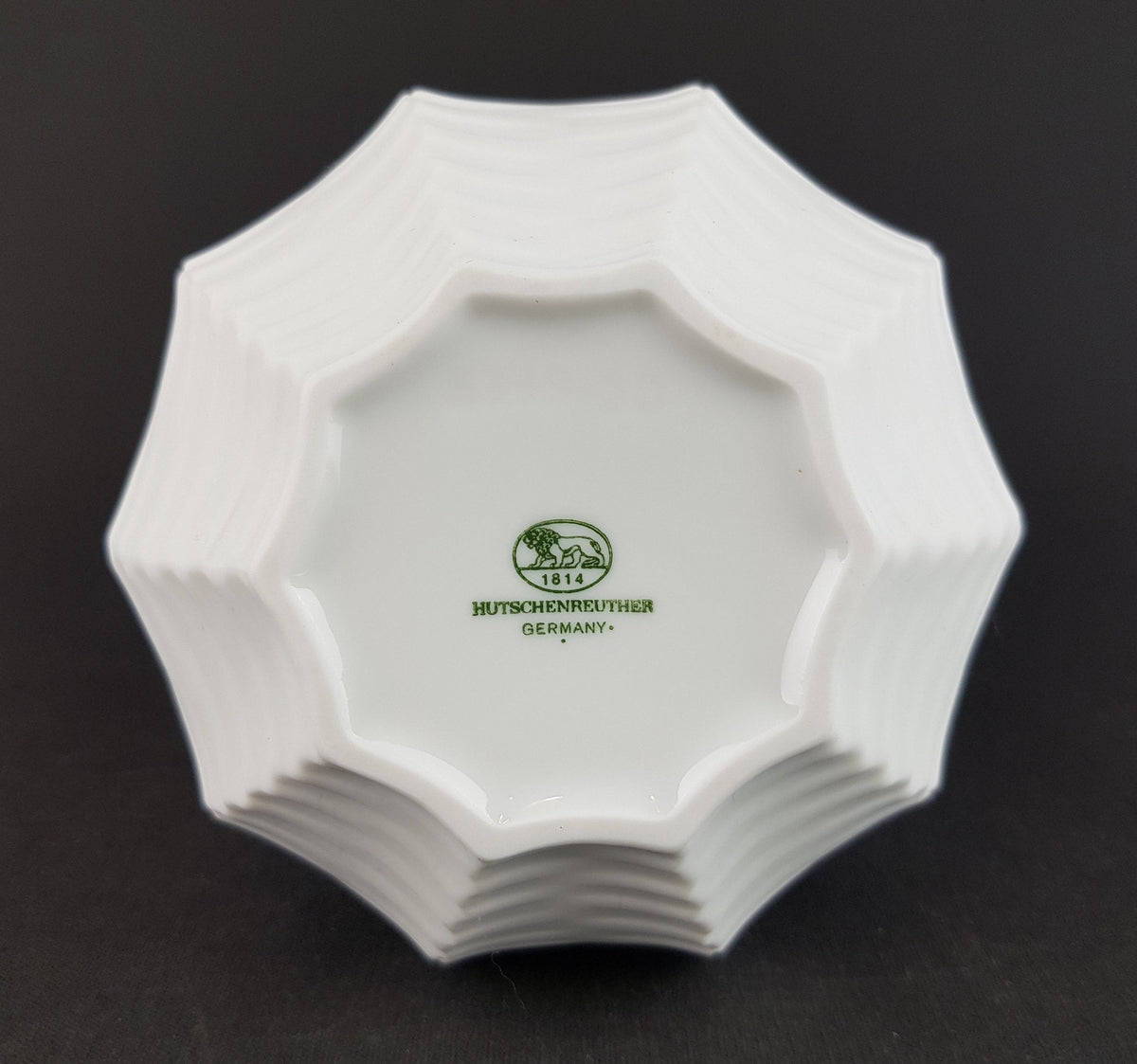 Vintage Geometric HUTSCHENREUTHER Op Art Biscuit Porcelain Vase by H. Fuchs, 1960s