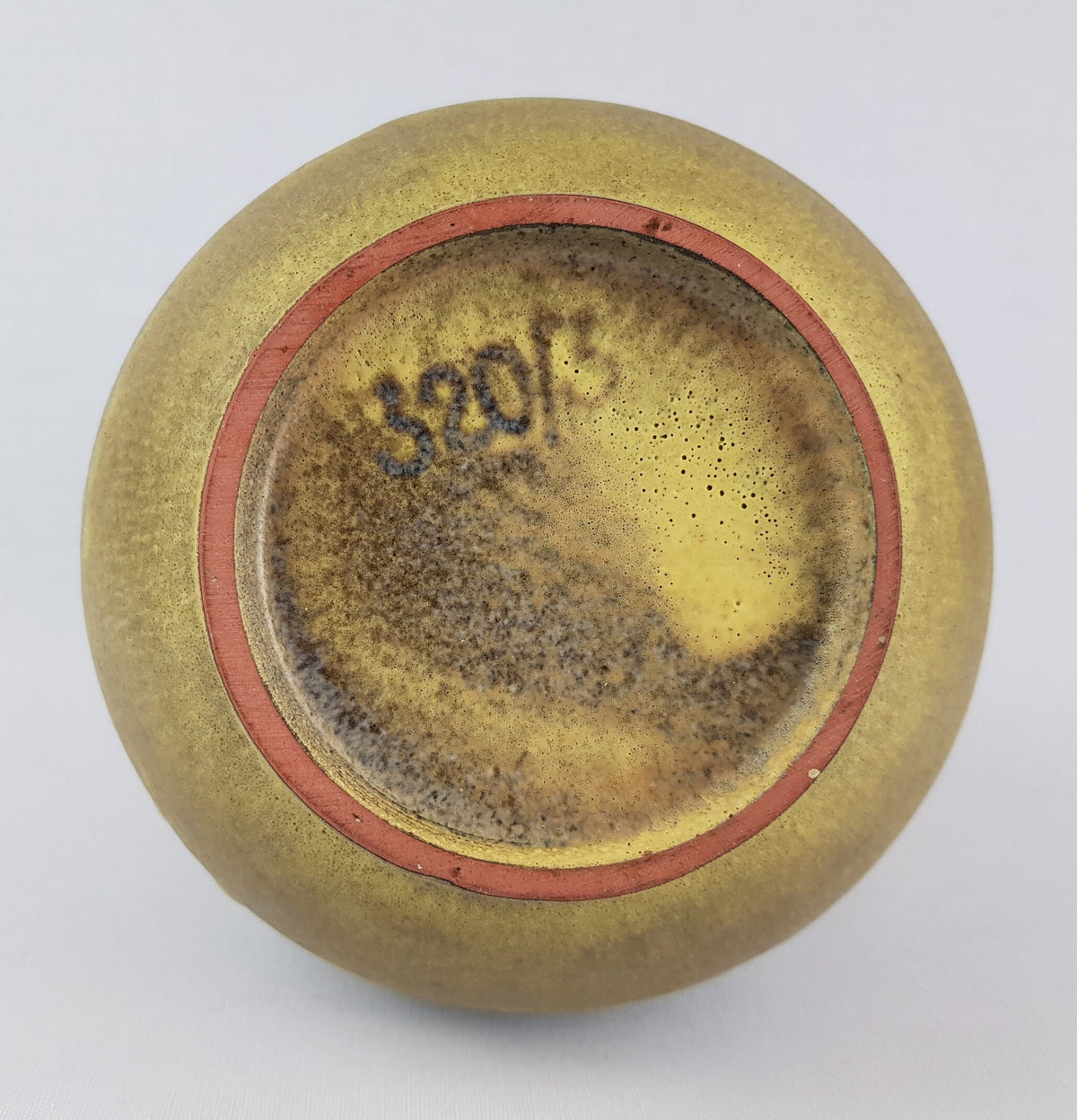 Vintage RUSCHA KERAMIK Handled Yellow Vase "Tibet-Karo" decor 320/3 West German Pottery 1960s