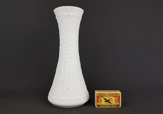 Vintage KERAFINA Porzellanfabrik White Biscuit Porcelain Vase – Royal KPM Bavaria – West Germany 1970s