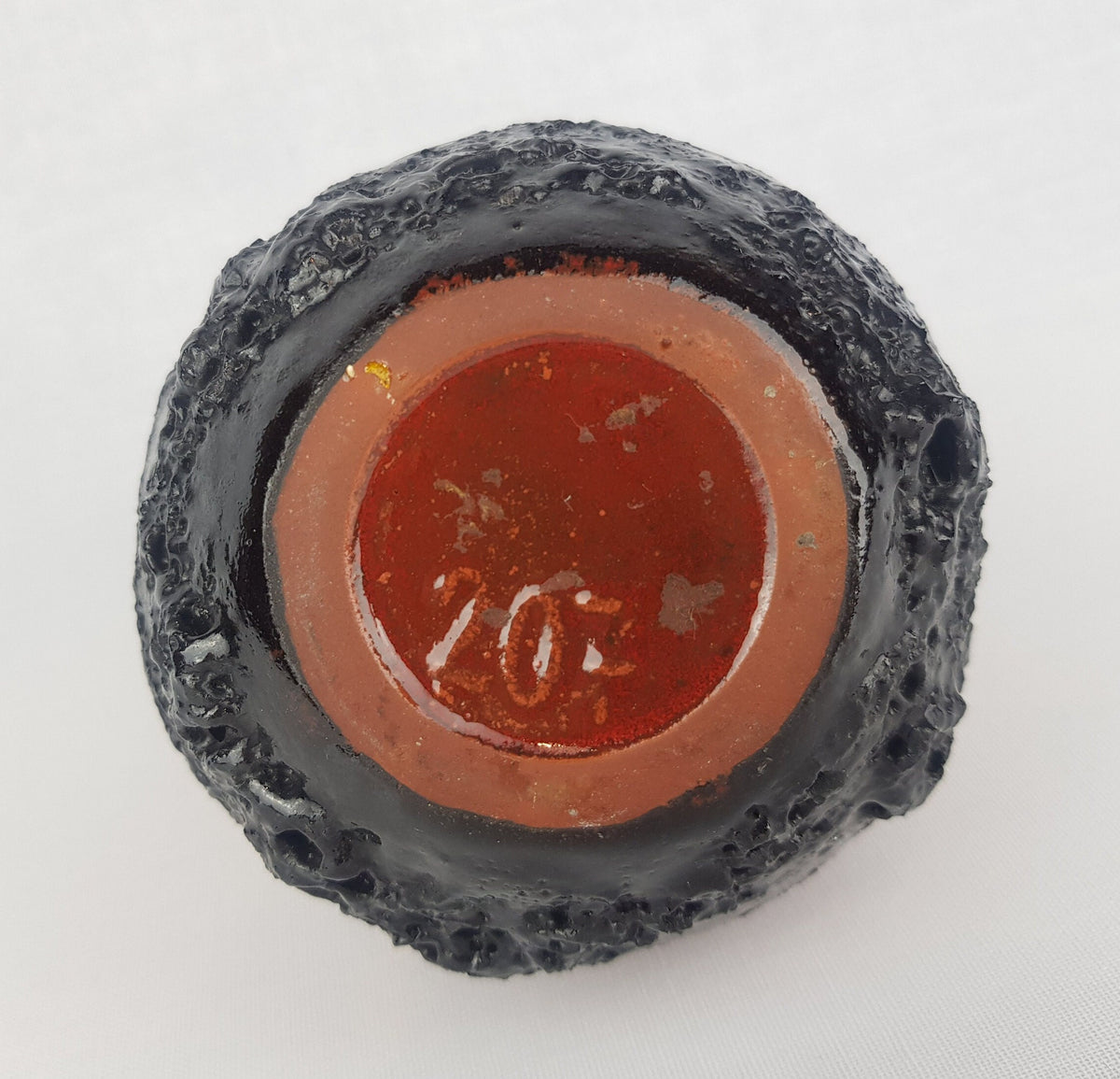 Vintage KREUTZ KERAMIK Red Fat Lava Vase 207 West German Pottery 1970s