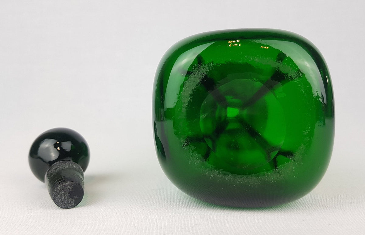 Vintage HOLMEGAARD Green Kluk Kluk Glass Decanter by Jacob Bang Denmark 1970s