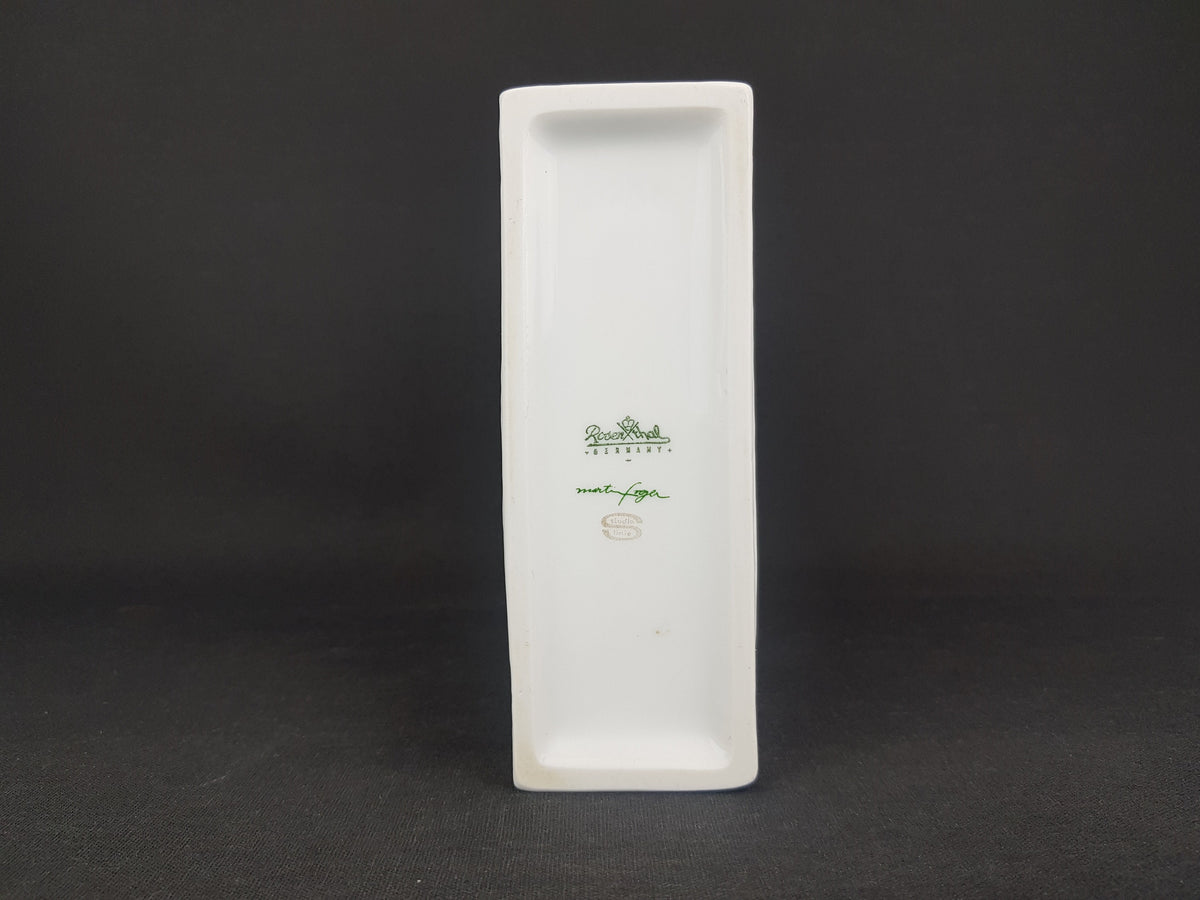 Vintage ROSENTHAL White Matte Porcelain China Vase with Relief Decor by Martin Freyer Studio Linie 1960-70s