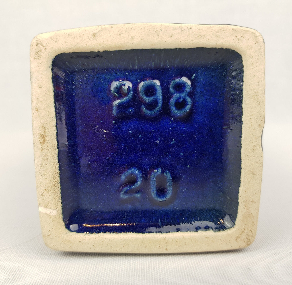 Vintage SCHLOSSBERG Ceramic Blue Rectangular Vase 298-20 West German Pottery 1970s