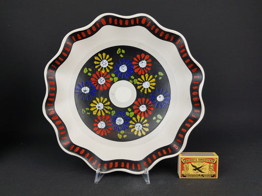 Vintage DÜMLER & BREIDEN Keramik Plate with flower decor 230-27 West German Pottery 1950's