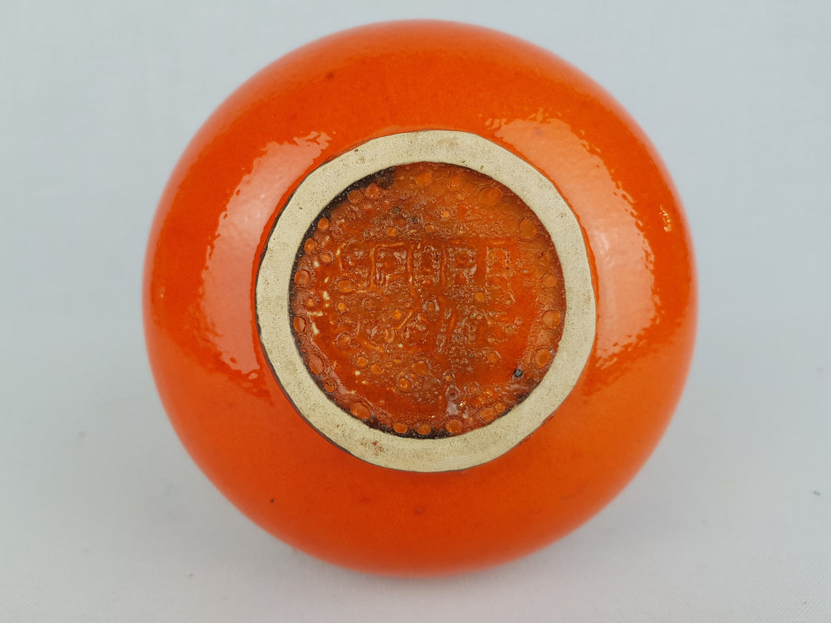 Vintage SPARA KERAMIK Orange Fat Lava Vase 266-15 West German Pottery 1970s