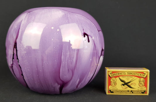 Vintage Shiny Multicolored Purple LUSTERWARE Planter Flower Pot Italian Pottery 1980s
