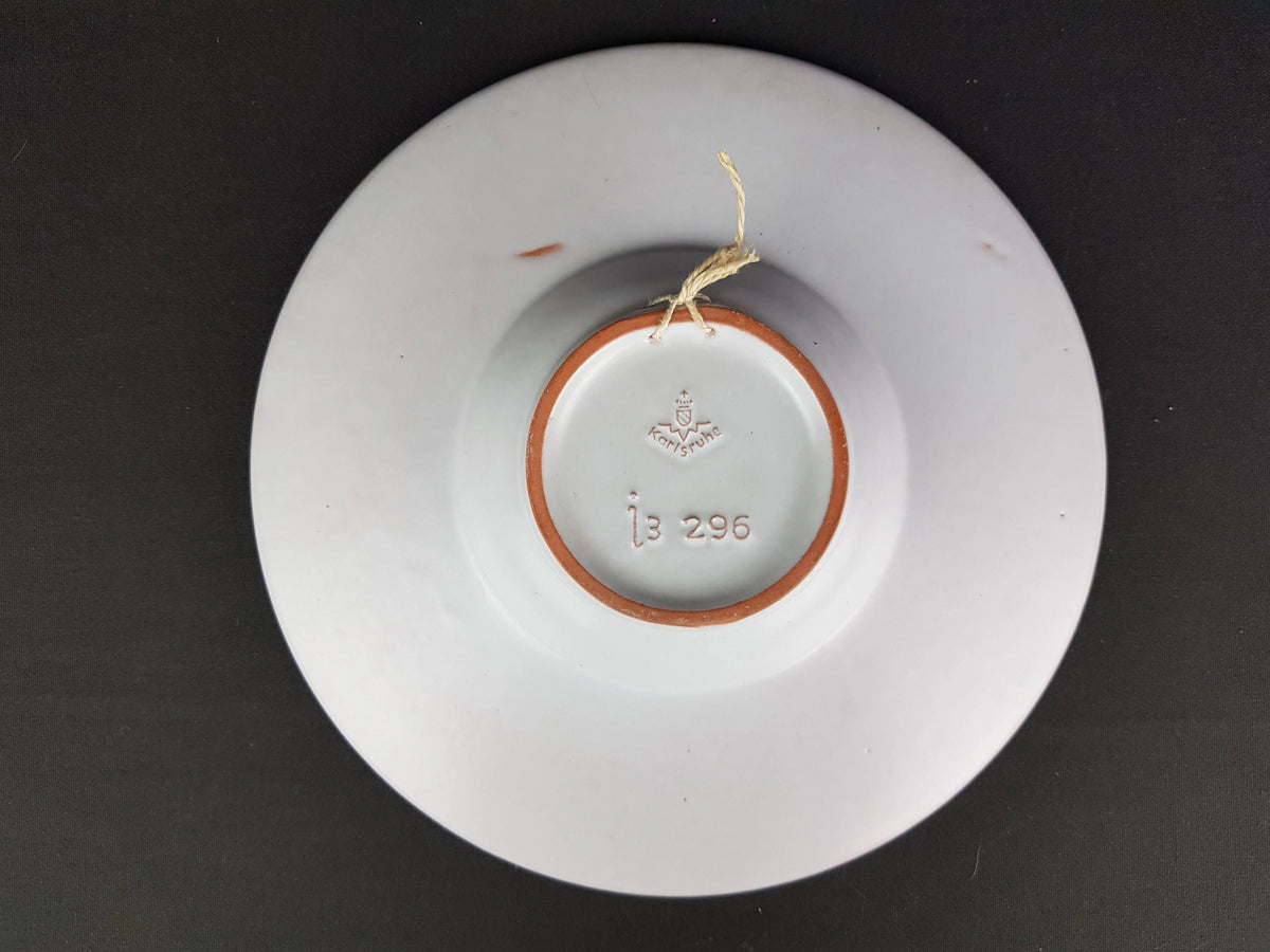 Vintage KARLSRUHER MAJOLIKA Dish/ Bowl 296 by Eva Fritz Lindner West German Pottery 1970s