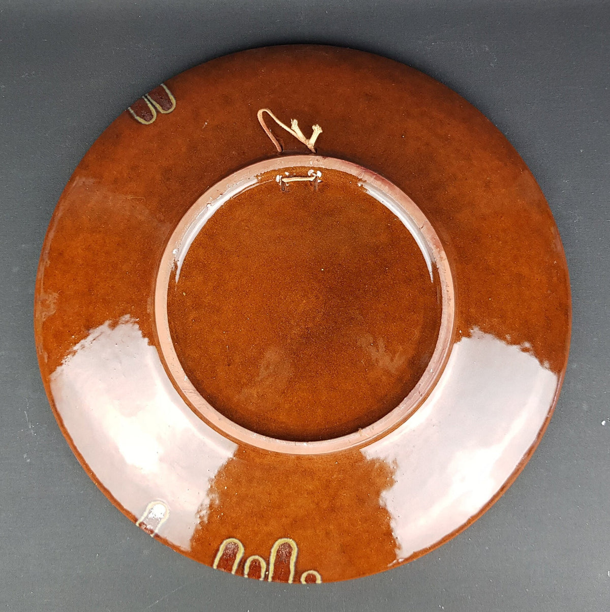 XXL MAREI KERAMIK (Majolikafabrik Rheinbach) Wall Plate Floral Decor West German Pottery 1970s