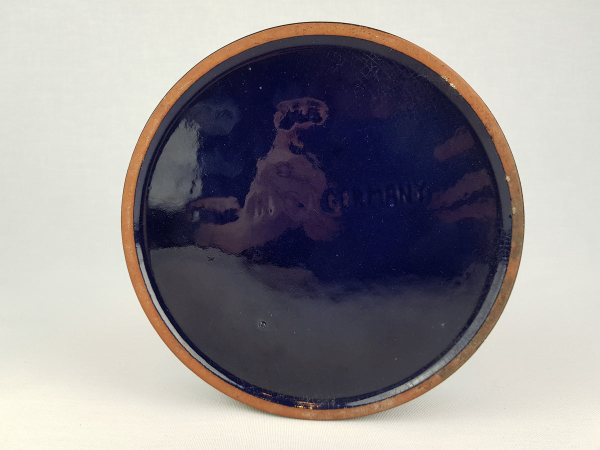 Vintage MAREI KERAMIK Ink Blue Bowl with Grönland decor West German Pottery 1970s