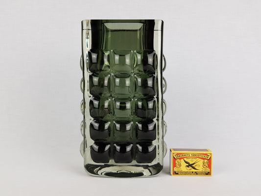 Vintage ICHENDORF GLASS Green Design Vase by Horst Tüselmann West Germany 1960-70s