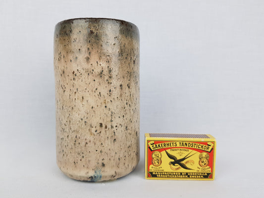 Vintage PIETER GROENEVELDT Beige Speckled Vase Dutch Studio Art Pottery 1960s