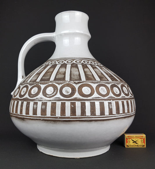 Rare Vintage CERAMANO Vase with POLARIS Decor 254 West German Pottery 1967s
