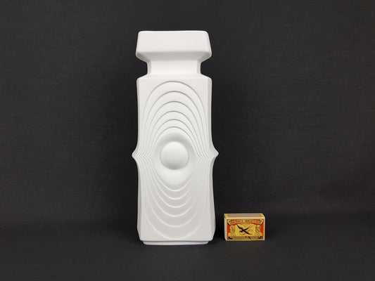 Vintage KERAFINA Porzellanfabrik White Biscuit Porcelain Swing Vase – Royal KPM Bavaria – West Germany 1970's