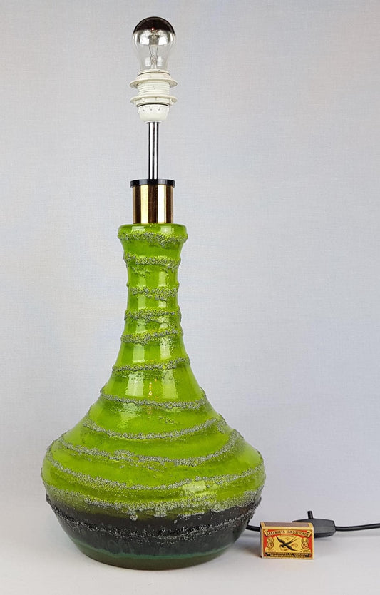 Vintage CARSTENS KERAMIK Lime Green Fat Lava Lamp Foot West German Pottery 1970s
